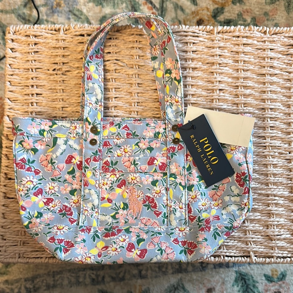 Ralph Lauren mini tote in Kentucky blue
